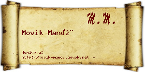 Movik Manó névjegykártya